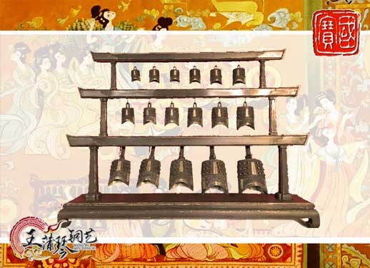 山東客戶定制17件古編鐘，迎賓編鐘古樂